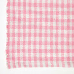 Cotton Gingham Check Rug Hand Woven | 60cm x 80cm | Pink