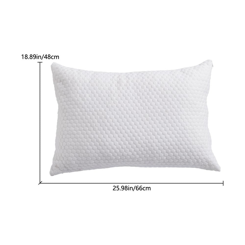 Bamboo Fiber Fabric Shredded Memory Foam Adjustable Medium Bed Pillows | Standard
