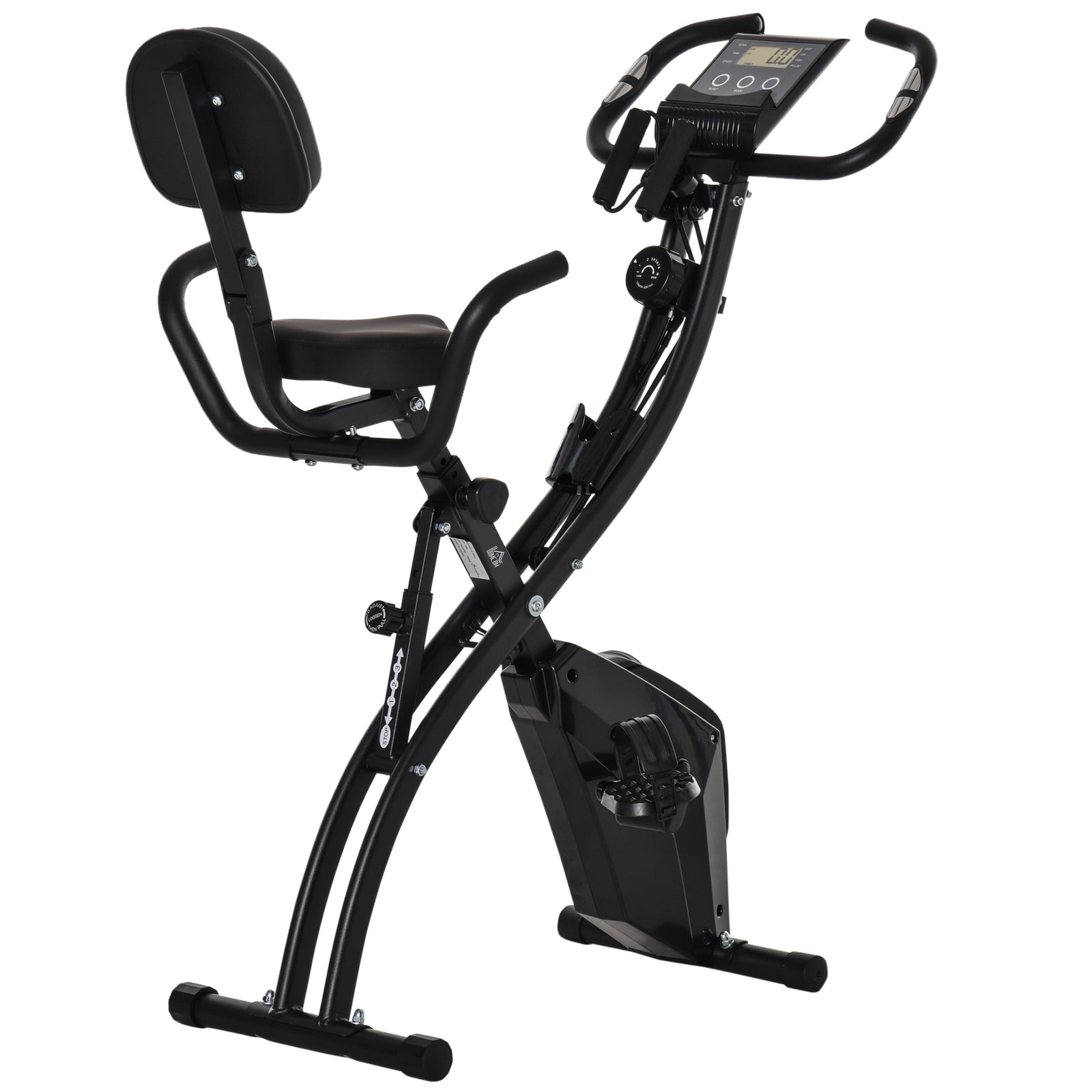 2-in-1 Folding Exercise Bike Upright Cycling Machine | Black