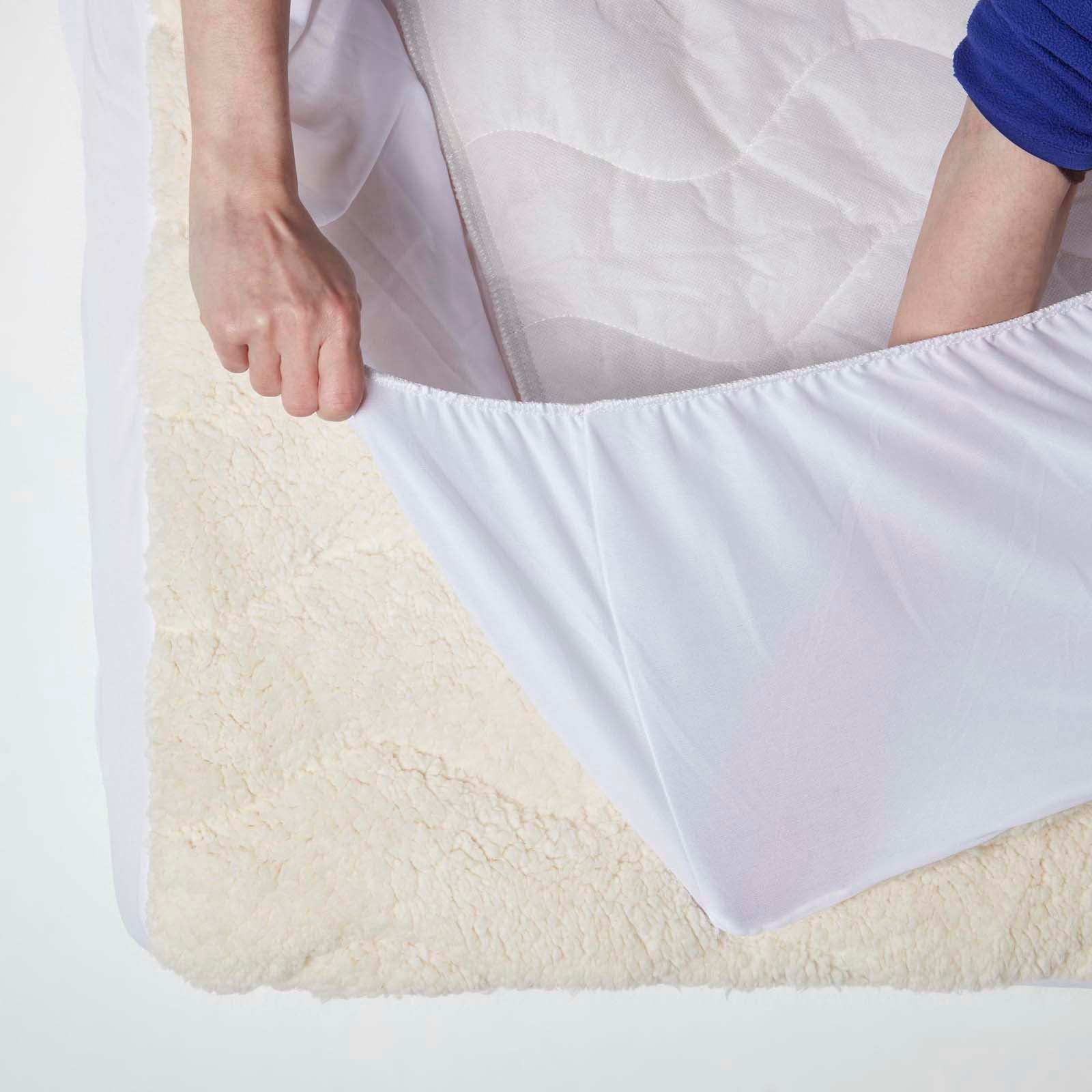 Deep Quilted Fleece Mattress Topper | European King | White
