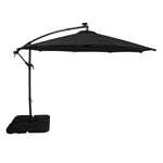Led Cantilever Parasol 3m With Square Base | Black