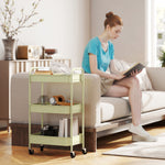 3 Tier Rolling Utility Cart With 3 Mesh Basket | One Size | Green