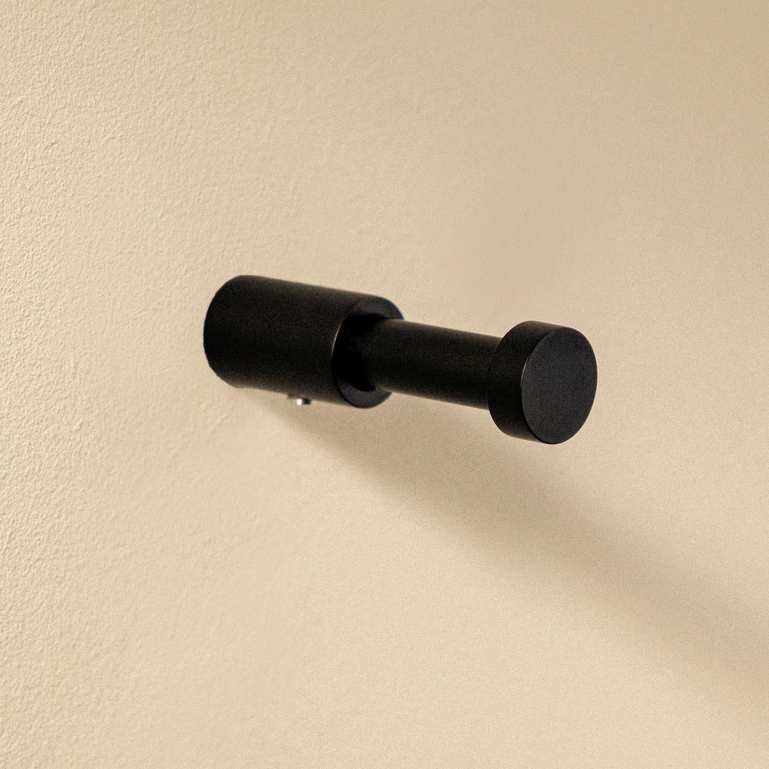 Towel Hook, Robe Hook, Coat Hook Wall-mounted Matt Black Logic Collection