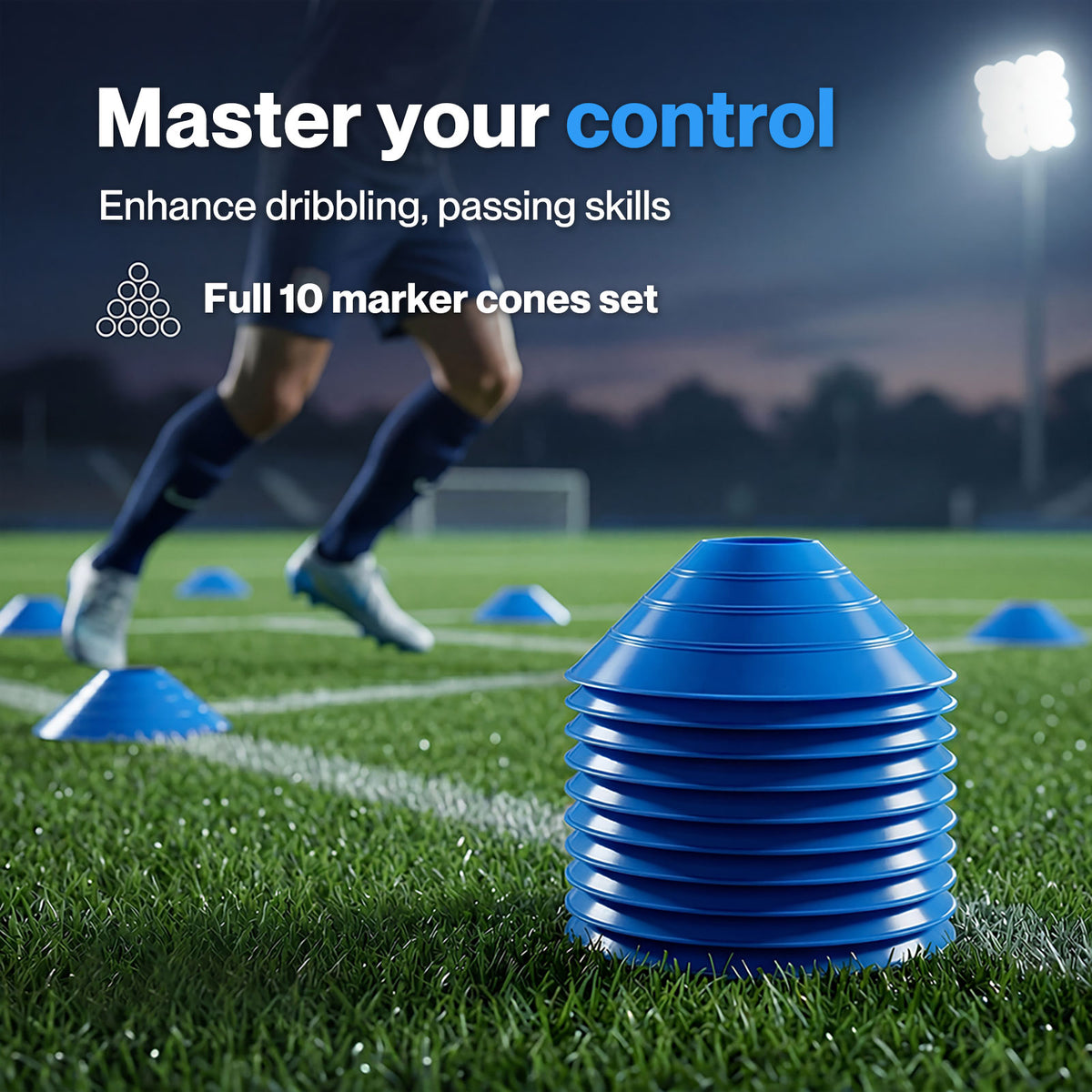 Centra Football Agility Training Slalom Poles Speed Soccer Equipment