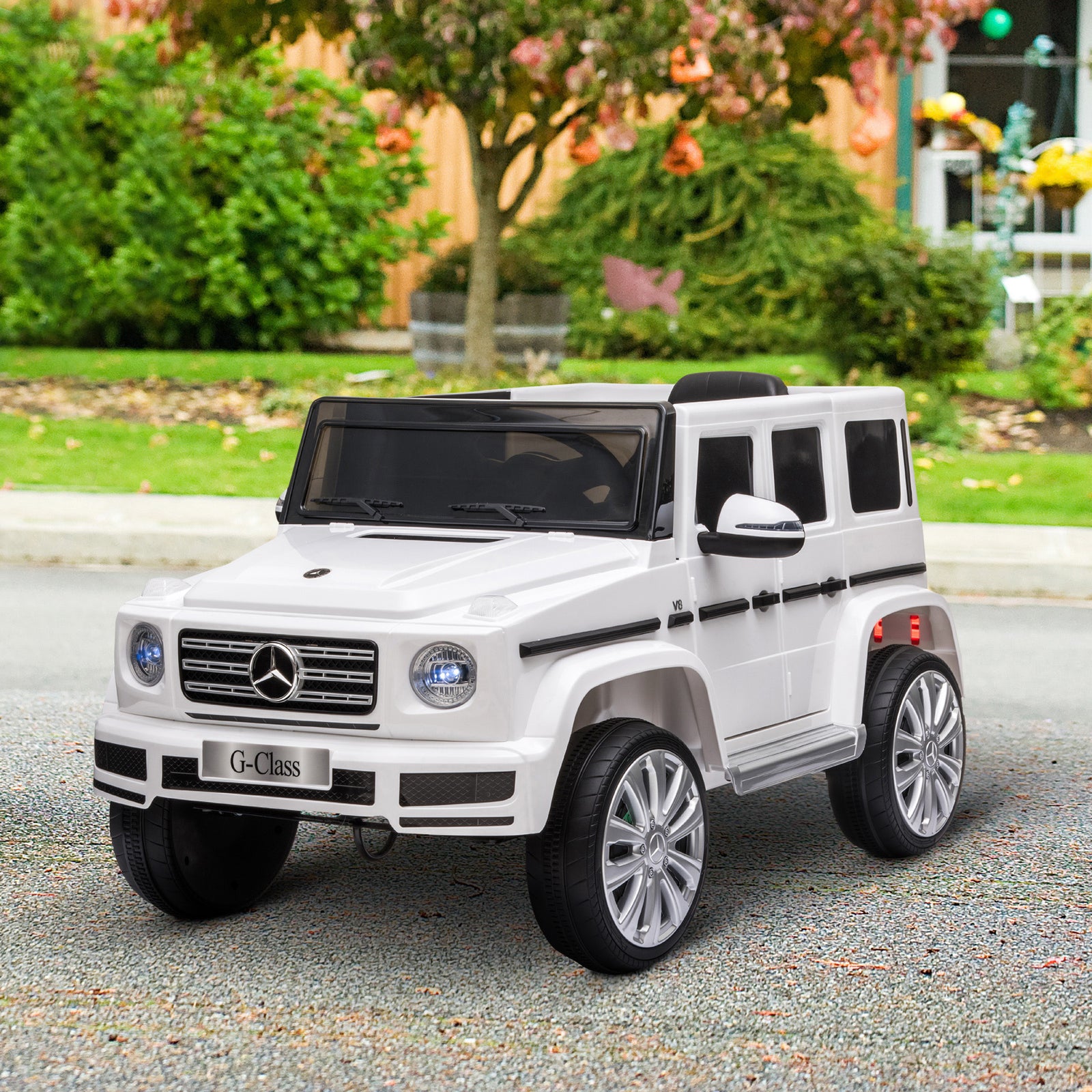 Mercedes Benz G500 12v Kids Electric Ride On Car W/ Remote Control | White