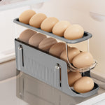 3-layer Expandable Scrolling Egg Holder Storage Rack | Gray