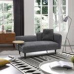 Modern Chaise Lounge With Tray Table & Back Cushion