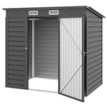 6.3 X 4.3ft Metal Shed With Pent Roof, Lockable Door, Vents