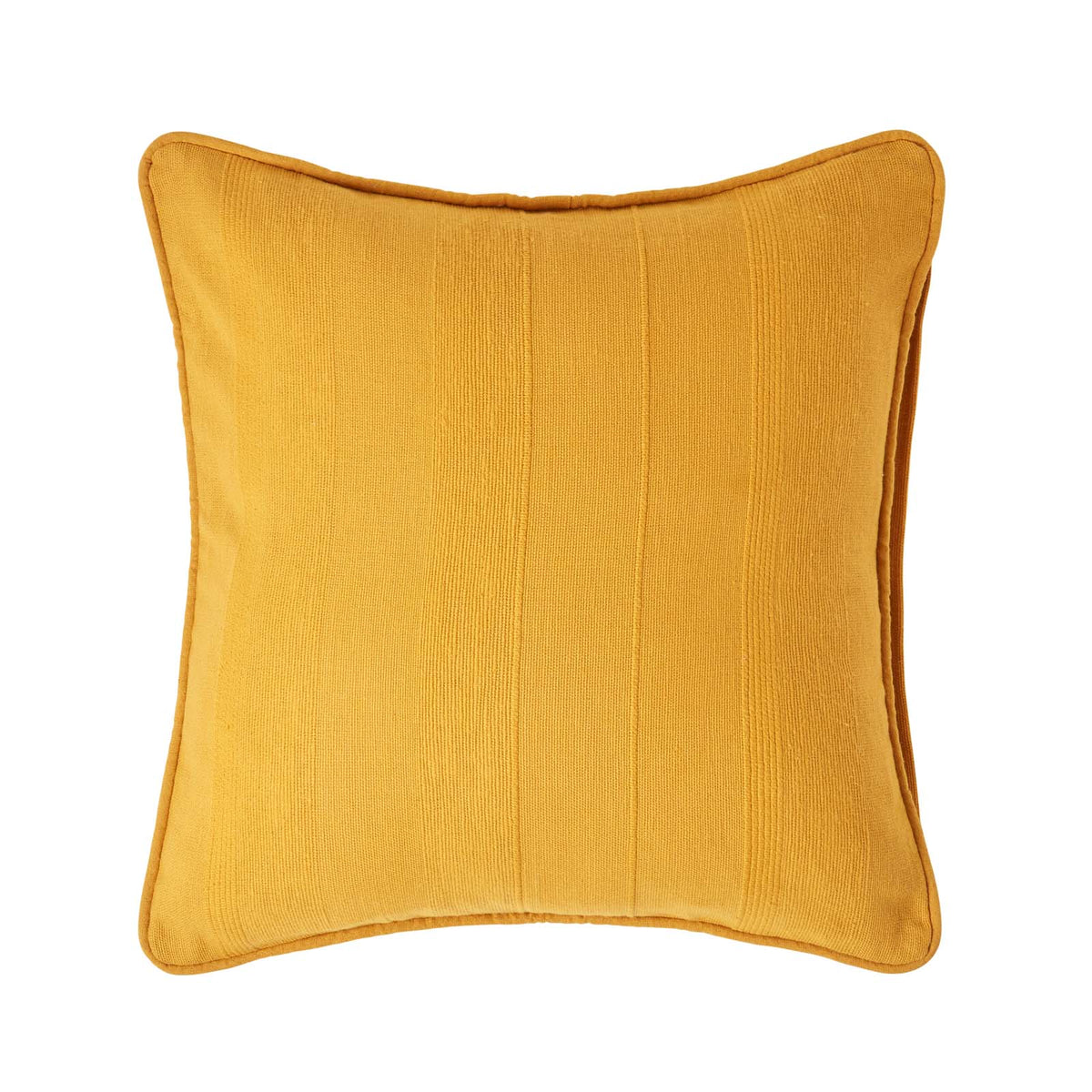 Cotton Rajput Ribbed Cushion Cover | 45cm x 45cm | Mustard