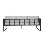 4-piece Garden Furniture Set With Sofa, 2 Armchairs & Table, Galvanised Steel Frame, Rope Weave Design, Weather-resistant Cushions | Light Grey