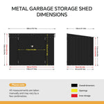 Outdoor Metal Garbage Storage Shed With Hinged Lid – Lockable Steel Trash Can Storage Cabinet For Garden & Patio
