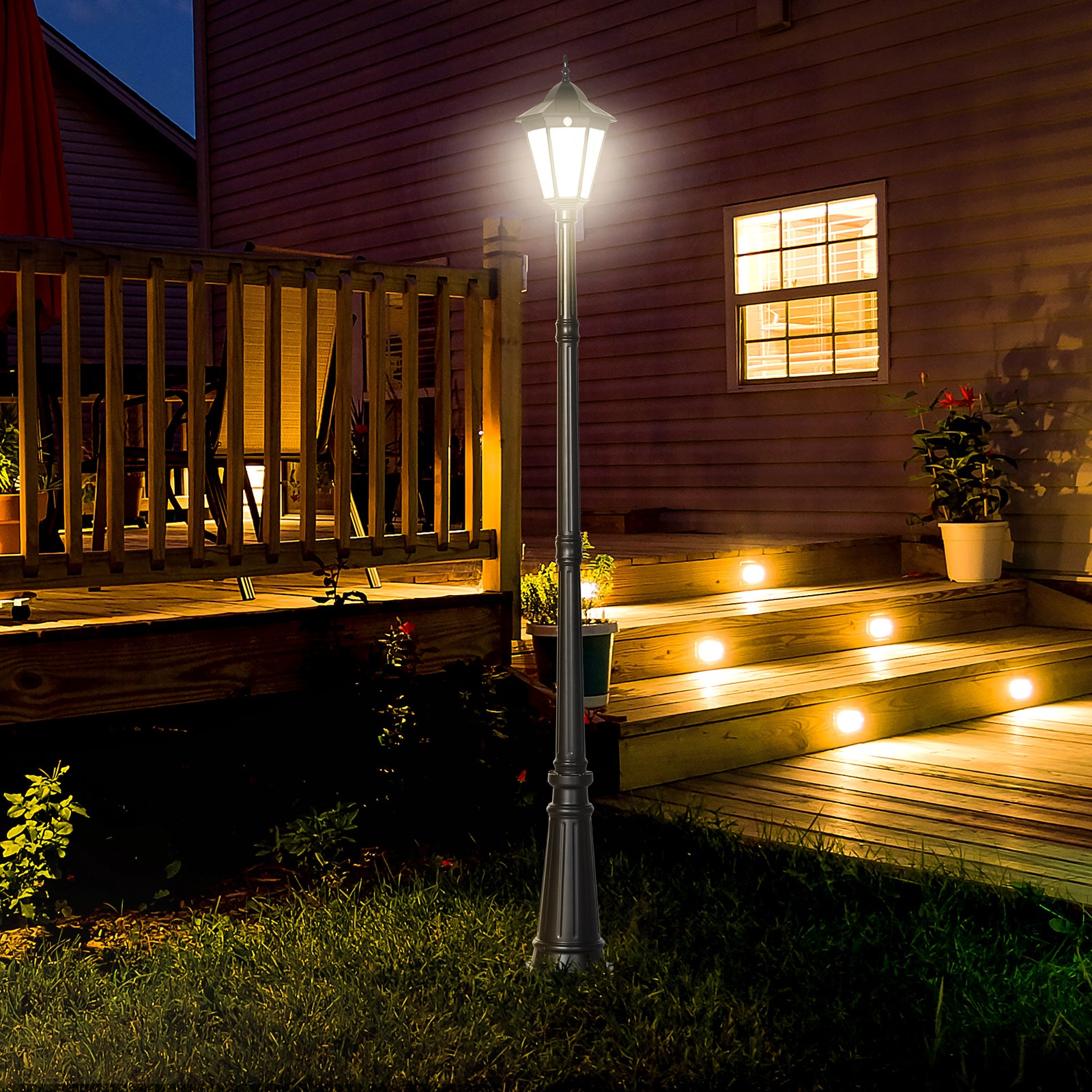 2.4 M Garden Lamp Post Light With Aluminium Frame