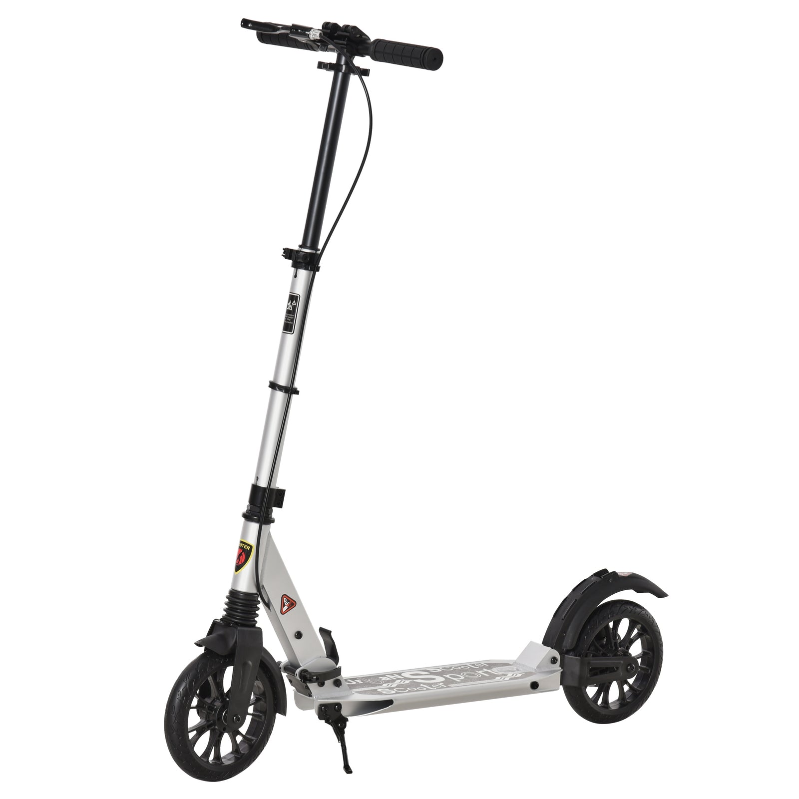Adult Teens Kick Scooter Foldable 14+ W/ Rear Wheel& Brake | Silver