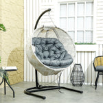 Hanging Egg Chair Outdoor Indoor Swing Chair, Folding Basket | Gray