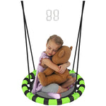 Kid Nest Swing Seat, Hanging Swing Set With Height Adjustable Ropes | Small | Black