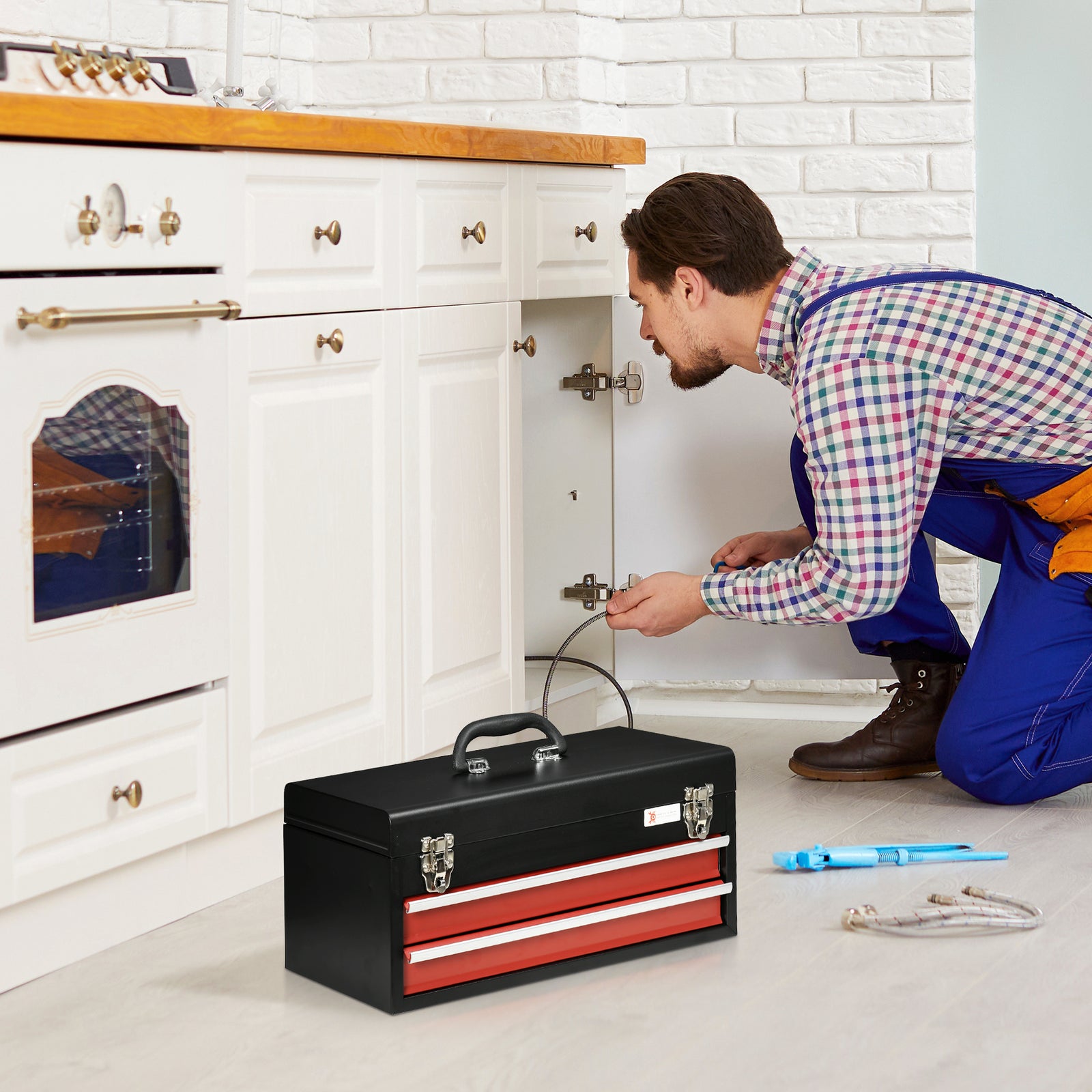 Lockable 2 Drawer Tool Chest With Ball Bearing Slide Drawers | Black