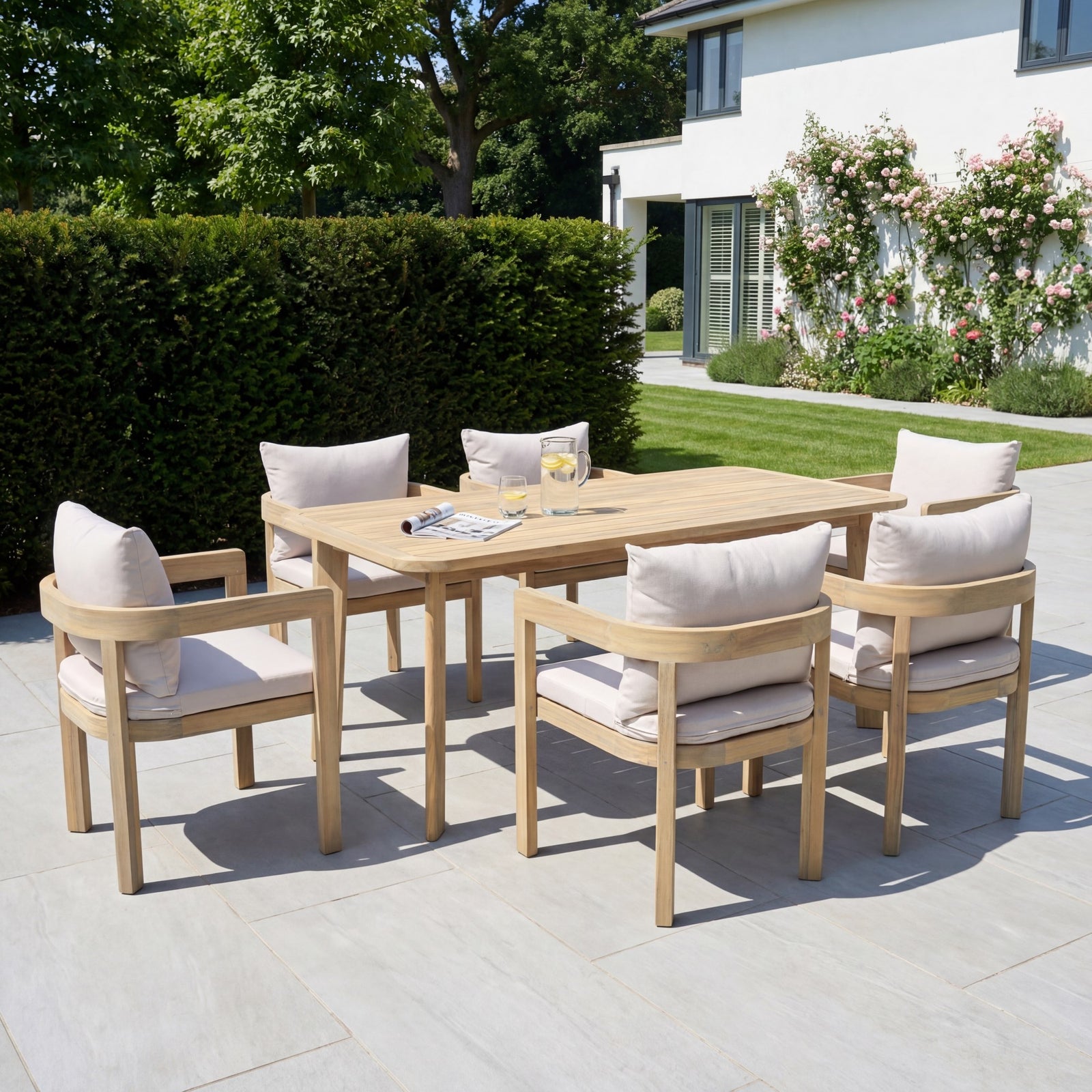Sundrift 6 Seater Garden Dining Set | Beige