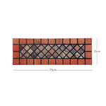 Elegant Tile Effect Narrow Step Doormat - Red Edge | Set of 4 | Red