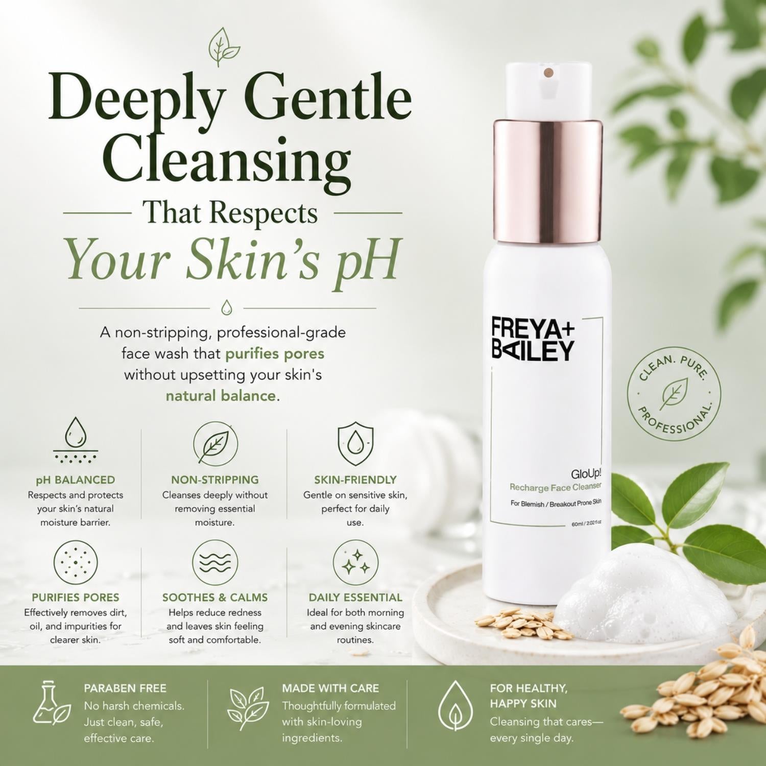 Envie Glo Up Face Cleanser Oat Silk Gentle Cleansing Wash 30ml