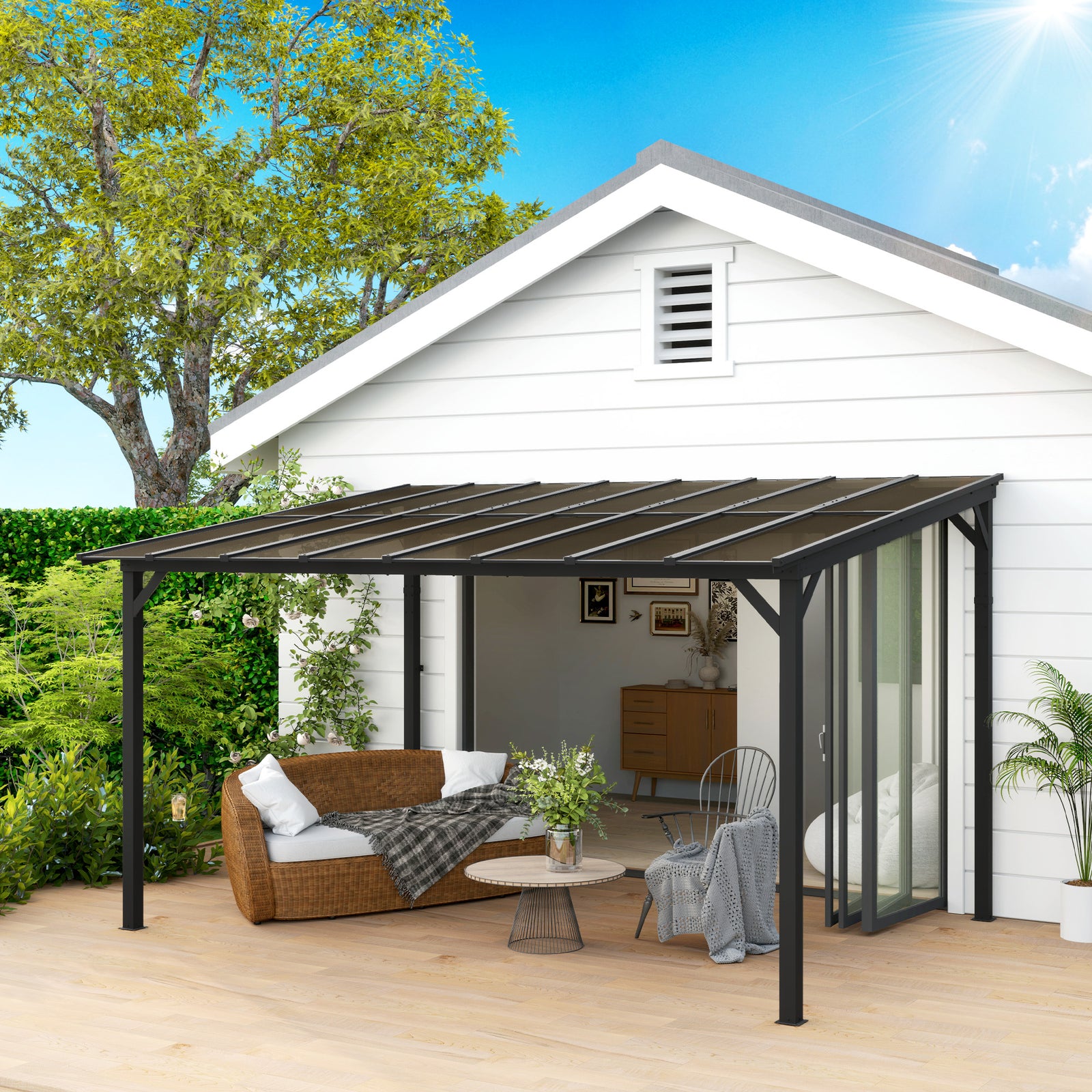 Pergola Kit Gazebo W/ Upf 50+ And Waterproof | Large | Dark Gray
