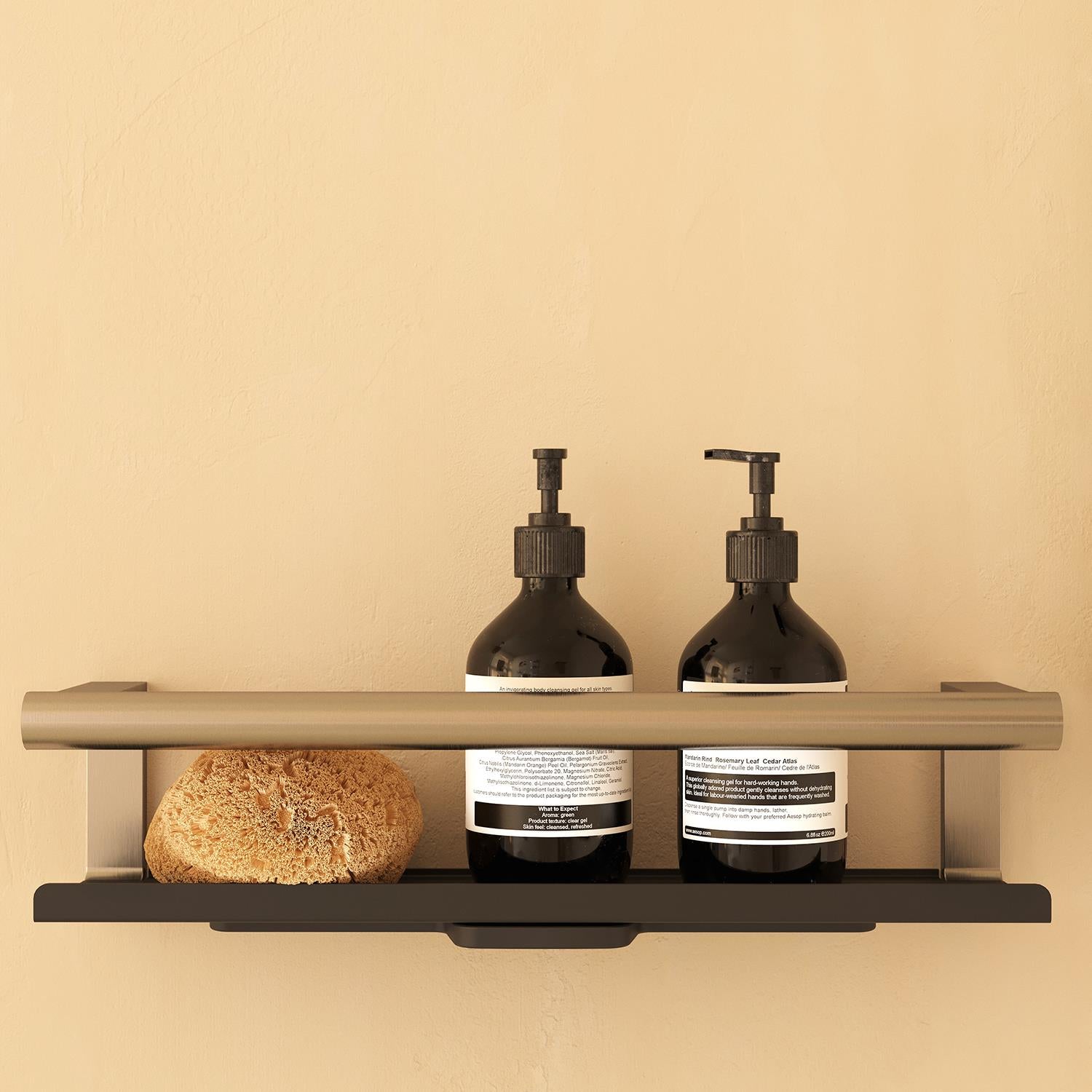 Bathroom Shelf, Organizer Glass Wiper Matt Steel Architect S+ Collection
