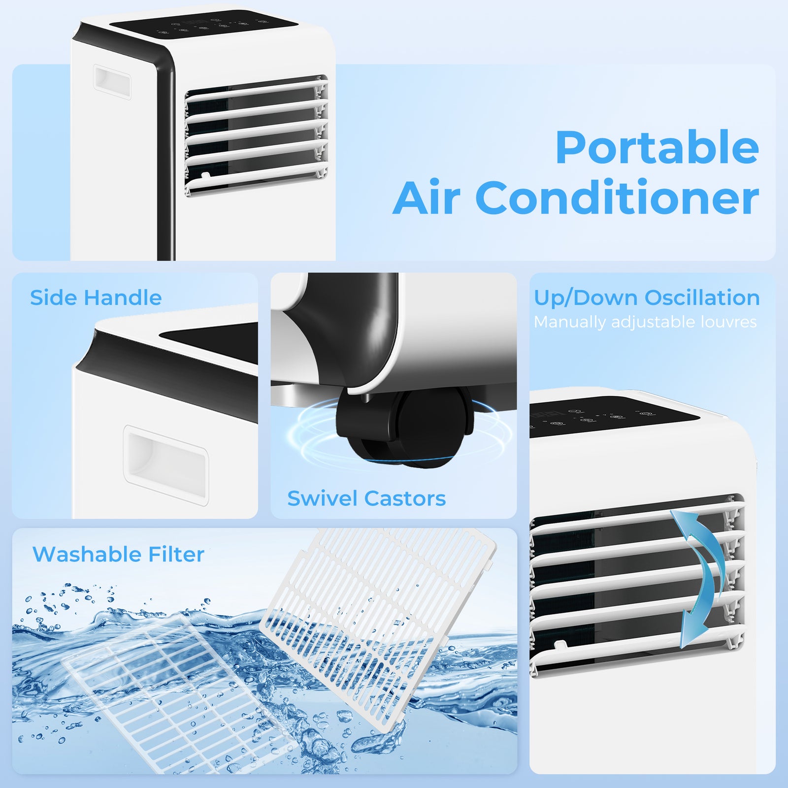 4-in-1 Portable Air Conditioner, Air Conditioning Unit | 7000 Btu | White