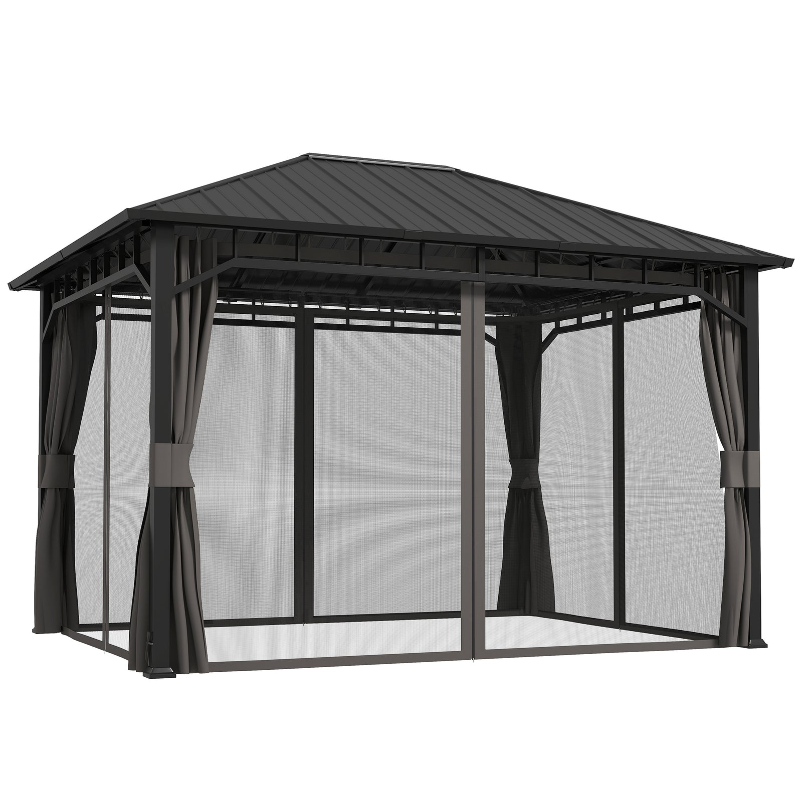 Outsunny 3x4m Hardtop Gazebo With Galvanised Steel Roof