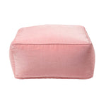 Velvet Pouffe Bean Cube | 60cm x 60cm | Pink