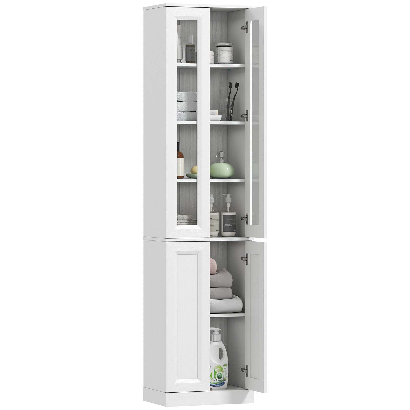 Tall Bathroom Storage Cabinet, 6-tier Bathroom Cabinet | White