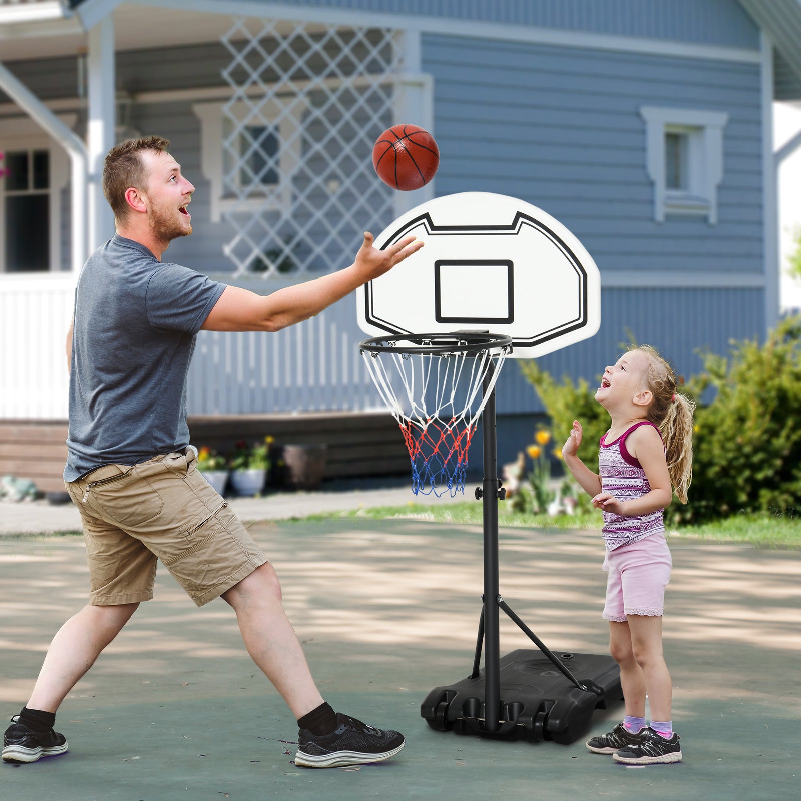 Kids Adjustable Basketball Hoop 94-123cm | Black