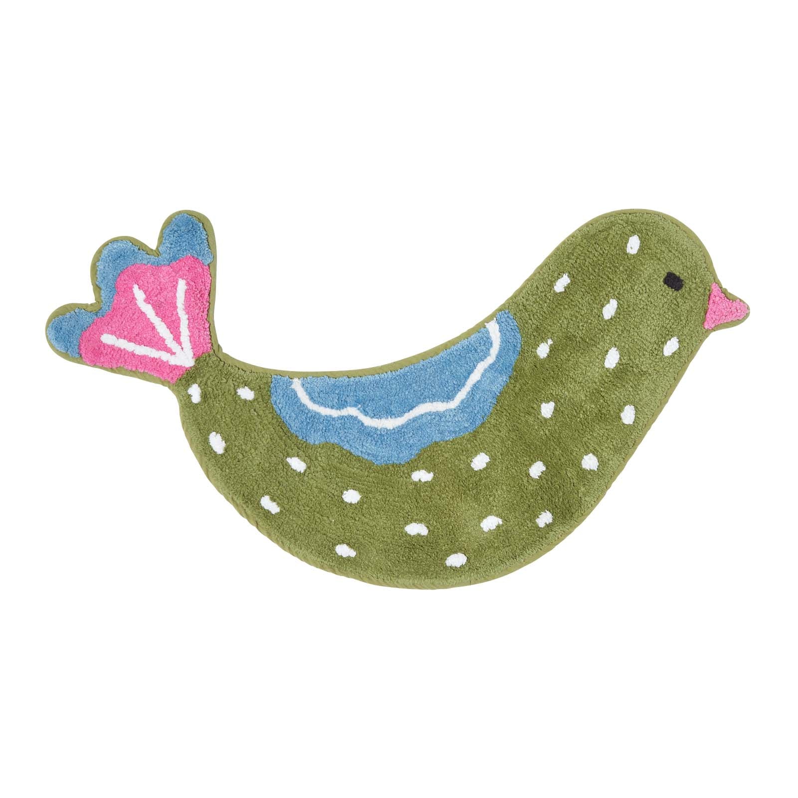 Cotton Tufted Green Bird Kids Rug