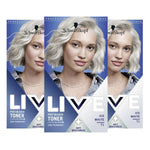 Live Post Bleach Toner Semi-permanent Hair Dye Ice White T1 3 Pack