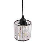 Modern 3-light Crystal Pendant Light Adjustable Linear Ceiling Fixture With Round Glass Shades | Black