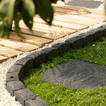 Roman Stone Recycled Rubber Lawn Border Edging | Set of 22 | Gray