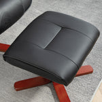 Reclining Armchair With Footstool And Adjustable Backrest | One Size | Black