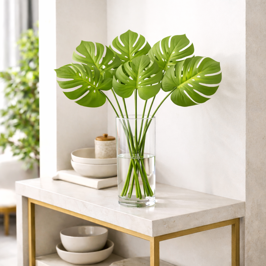 Pack Of 6 X 55cm Single Artificial Monstera