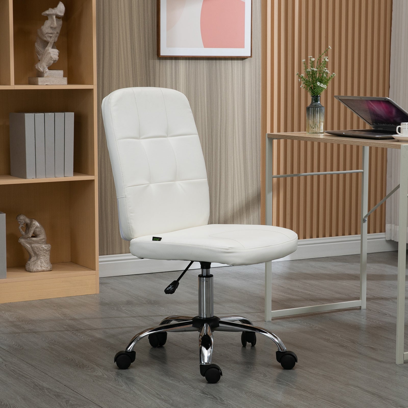 Curved Back Office Chair Adjustable | White