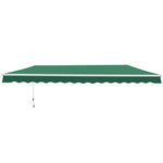 4x3m Manual Patio Awning, Aluminium, Retractable | Green