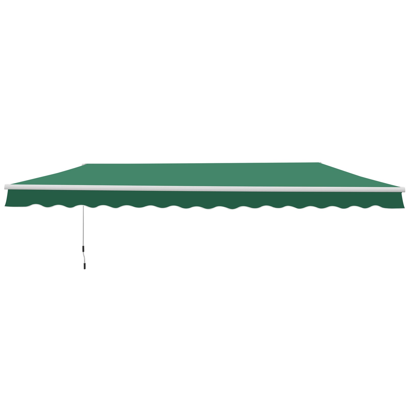 4x3m Manual Patio Awning, Aluminium, Retractable | Green