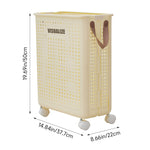 Foldable Laundry Basket With Wheels | Small | Beige