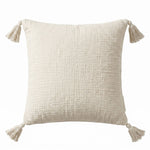 Pure Handmade Cotton Muslin Cushion With Cover | 45cm x 45cm | White