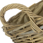 Round Grey Rattan Log Basket | Beige