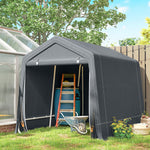 Outdoor Waterproof Garden Storage Shed Tent Zipper Doors | Dark Grey