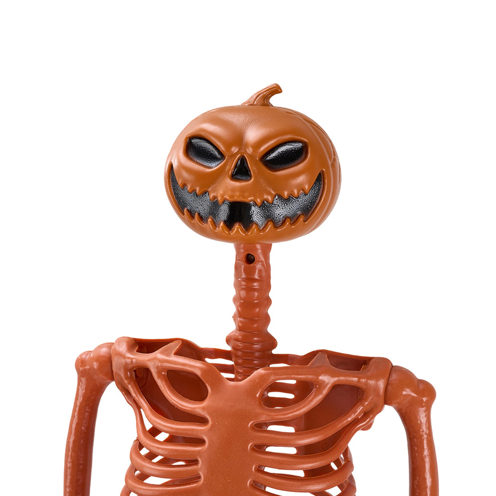 Breeins Posable Halloween Pumpkin Skeleton Decoration