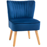 Velvet Accent Chair Occasional Tub Chair Living Room | One Size | Blue