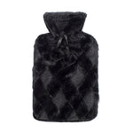 Livivo Long 2l Hot Water Bottle With Decorative Pom Poms And Washable Cover