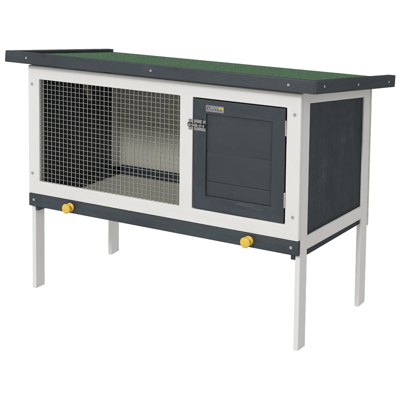 Wooden Rabbit Hutch Bunny Cage Openable Roof For Outdoor 90 X 45 X 65 Cm