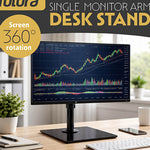 Futura Futura Single Monitor Stand 13 To 32 Inch Height Adjustable Freestanding Base Supports 8kg