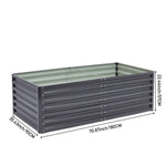 Outdoor Modular Metal Raised Garden Bed | One Size | Grey