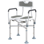 Padded Bath Chair With Slotted Seat And Adjustable Height | One Size | Grey